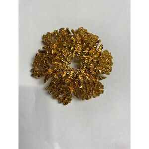 Vintage Celebrity NY Gold tone Textured Leaf Brooch Pin-Mint Condition 1960s